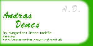 andras dencs business card