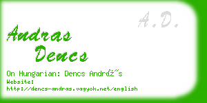 andras dencs business card